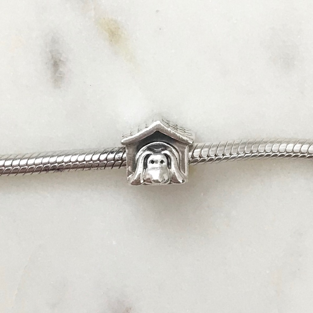 Pandora Retired Dog House & Red Heart Charm